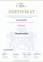 Zertifikat zur Stollenprüfung 2018