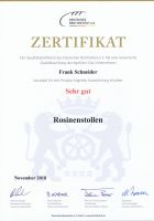 Zertifikat zur Stollenprüfung 2018